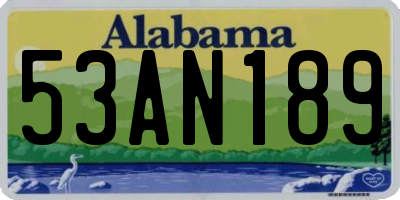 AL license plate 53AN189