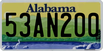 AL license plate 53AN200