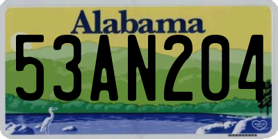 AL license plate 53AN204