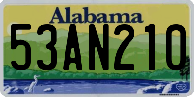 AL license plate 53AN210