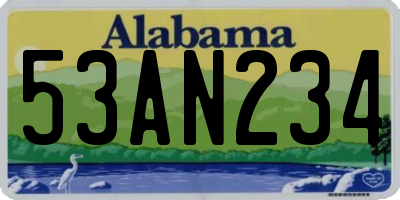AL license plate 53AN234