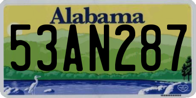 AL license plate 53AN287