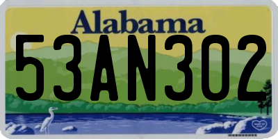 AL license plate 53AN302