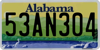 AL license plate 53AN304