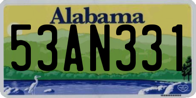 AL license plate 53AN331