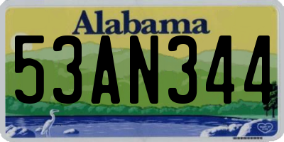 AL license plate 53AN344