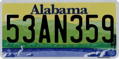 AL license plate 53AN359