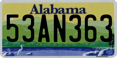 AL license plate 53AN363