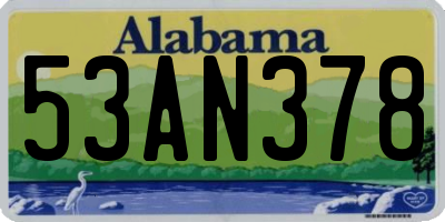 AL license plate 53AN378