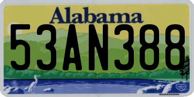AL license plate 53AN388