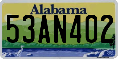 AL license plate 53AN402