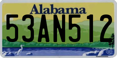 AL license plate 53AN512