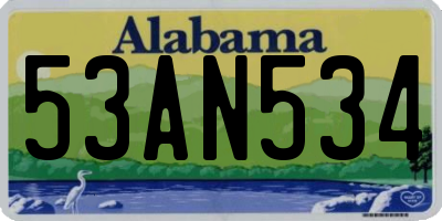 AL license plate 53AN534