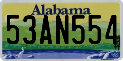 AL license plate 53AN554