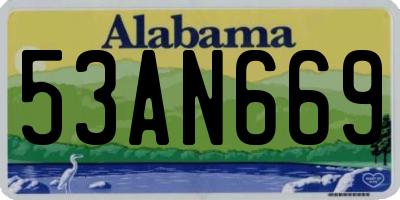 AL license plate 53AN669