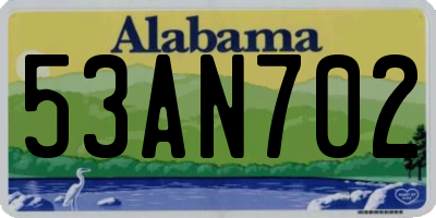 AL license plate 53AN702