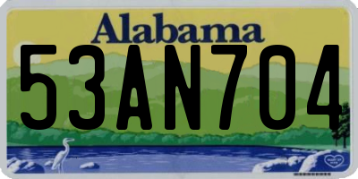 AL license plate 53AN704