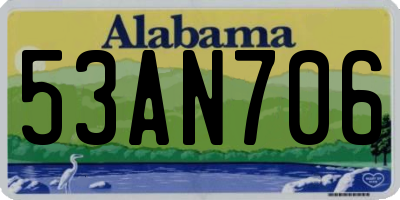 AL license plate 53AN706
