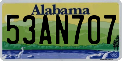 AL license plate 53AN707
