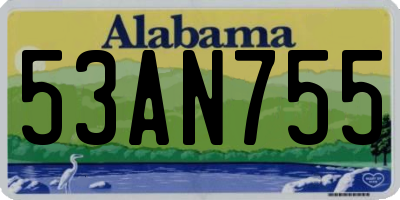 AL license plate 53AN755