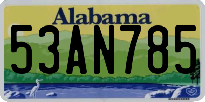 AL license plate 53AN785