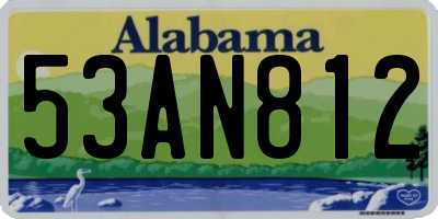 AL license plate 53AN812