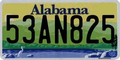 AL license plate 53AN825