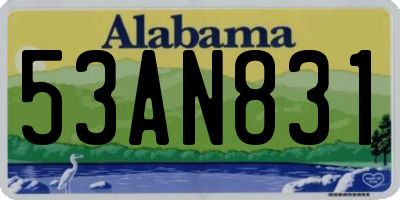 AL license plate 53AN831