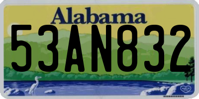 AL license plate 53AN832