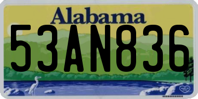 AL license plate 53AN836