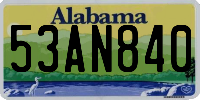 AL license plate 53AN840