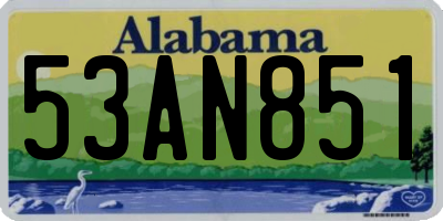 AL license plate 53AN851