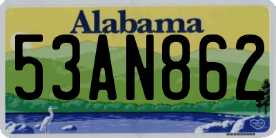 AL license plate 53AN862