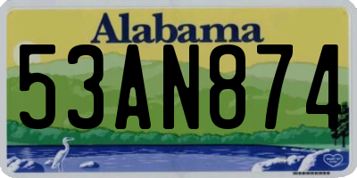 AL license plate 53AN874