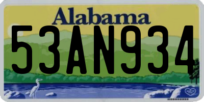 AL license plate 53AN934