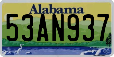 AL license plate 53AN937