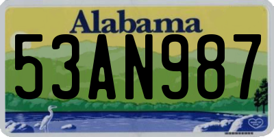 AL license plate 53AN987
