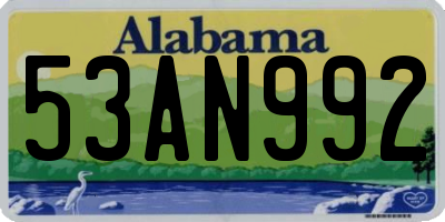 AL license plate 53AN992