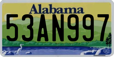 AL license plate 53AN997