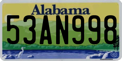 AL license plate 53AN998