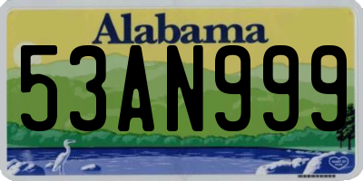 AL license plate 53AN999