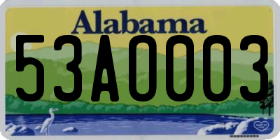 AL license plate 53AO003