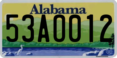 AL license plate 53AO012
