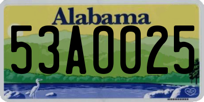 AL license plate 53AO025