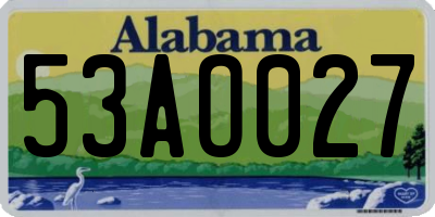 AL license plate 53AO027