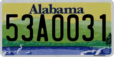 AL license plate 53AO031