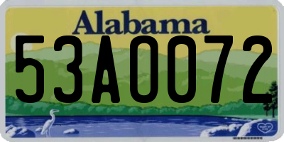AL license plate 53AO072