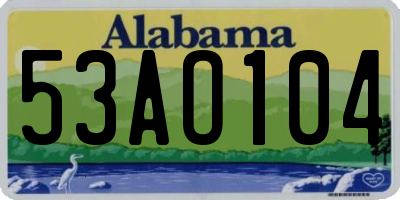 AL license plate 53AO104