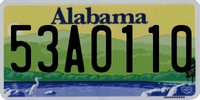 AL license plate 53AO110