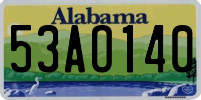 AL license plate 53AO140